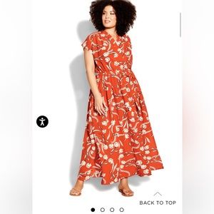 City Chic Havana Maxi Dress Orange 22/24